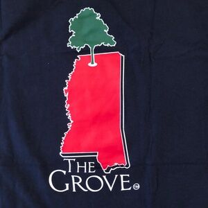 NOS Oxford Mississippi Ole Miss 'The Grove' T-Shirt Men’s L (42-44) Navy Cotton